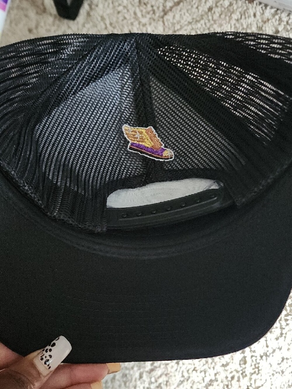 The Classics Black Mesh Trucker Hat with Gold Logo - Picture 2 of 3